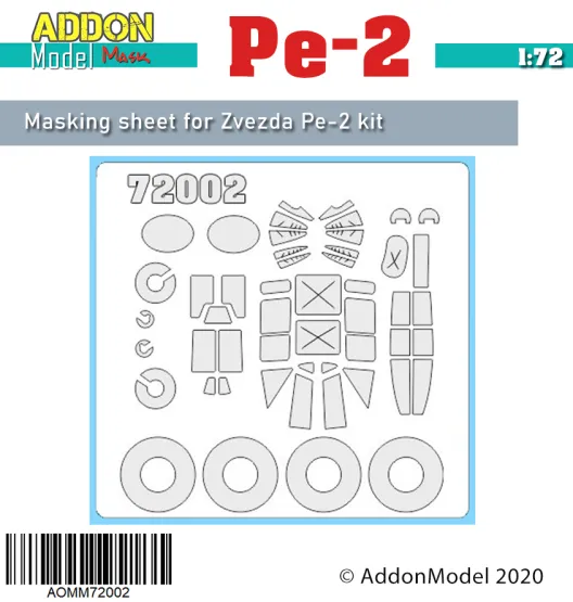 Petlyakov Pe-2 mask for Zvezda 1:72
