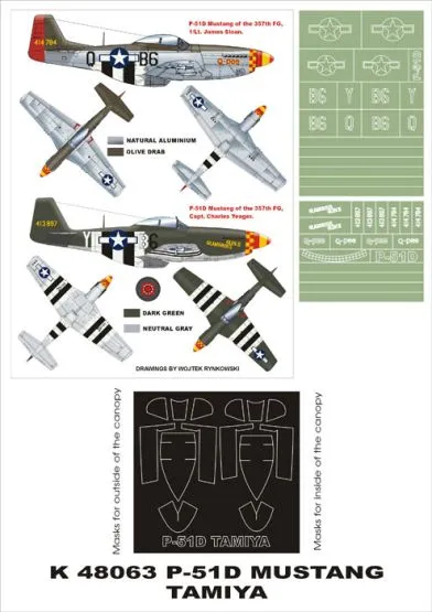 P-51D Mustang super mask for Tamiya 1:48