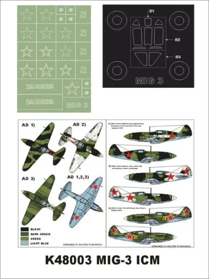 MiG-3 super mask for ICM/ ARK Models 1:48
