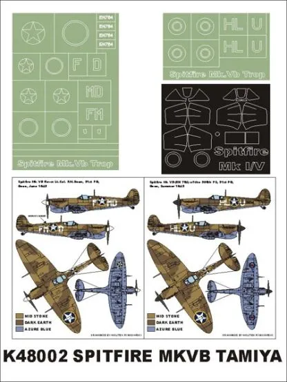Spitfire Mk.VB Trop super mask for Tamiya 1:48 Spitfire Mk.VB Trop super mask for Tamiya 1:48