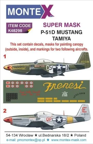 P-51D Mustang super mask for Tamiya 1:48