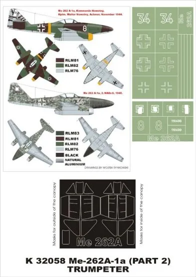 Me 262A-1a super mask für Trumpeter 1:32