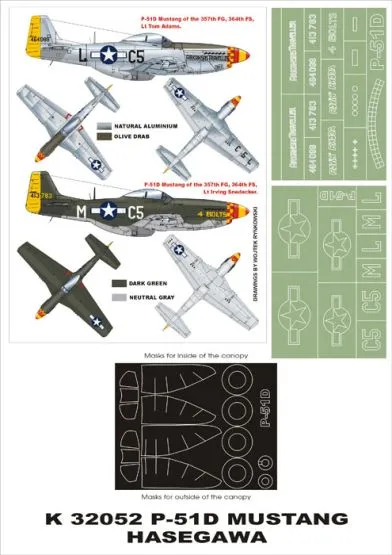 P-51D super mask for Hasegawa 1:32 P-51D super mask for Hasegawa 1:32