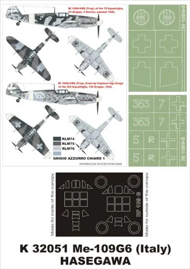 Bf 109G6 (Italy) super mask for Revell 1:32