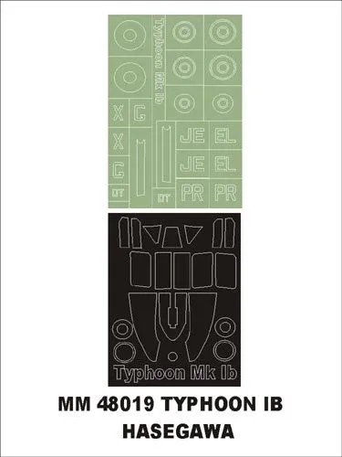 Hawker Typhoon IB maxi mask for Hasegawa 1:48
