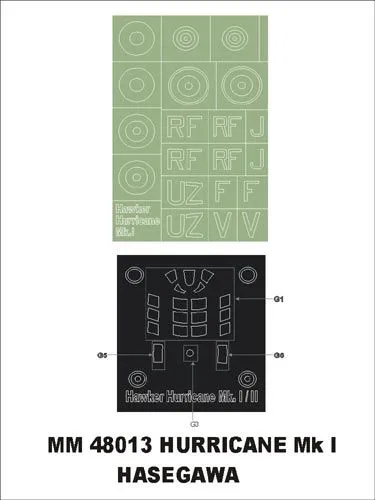Hawker Hurricane Mk.I maxi mask for Hasegawa 1:48