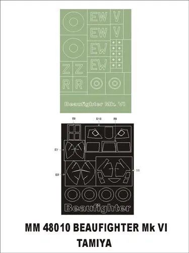 Beaufighter Mk VI maxi mask for Tamiya 1:48