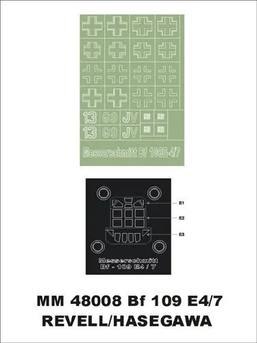 Bf 109E-4/7 maxi mask for Revell 1:48