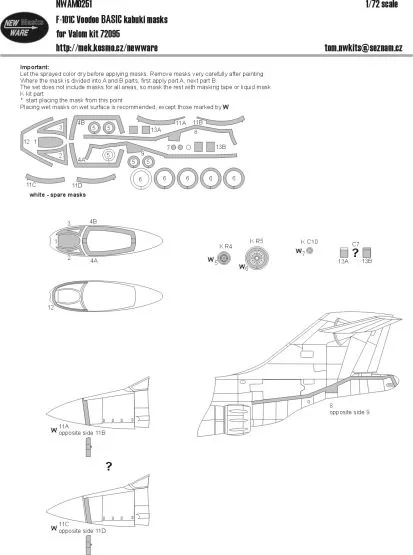 F-101C BASIC mask for Valom 1:72