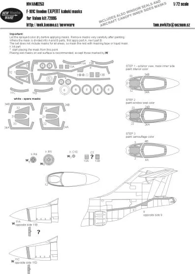 F-101C EXPERT mask for Valom 1:72