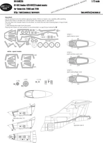 RF-101C ADVANCED mask for Valom 1:72