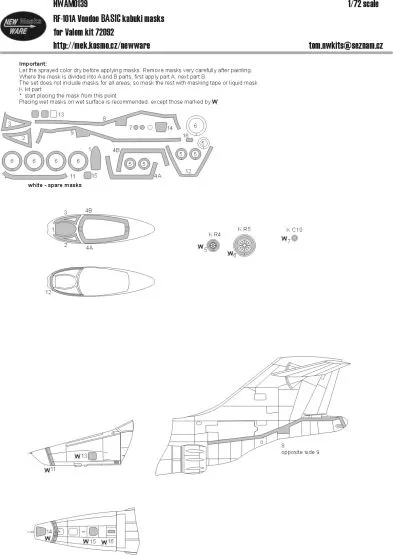 RF-101A Voodoo BASIC mask for Valom 1:72