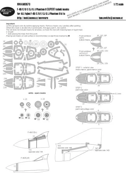 F-4 Phantom II EXPERT mask for Fujimi 1:72
