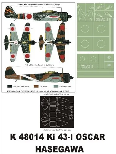 Ki-43 I Oscar super mask for Hasegawa 1:48