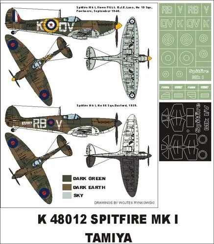 Spitfire Mk.I super mask for Tamiya 1:48