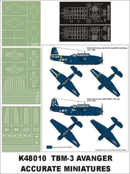 TBM-3 Avenger super mask for A.M./ Academy 1:48
