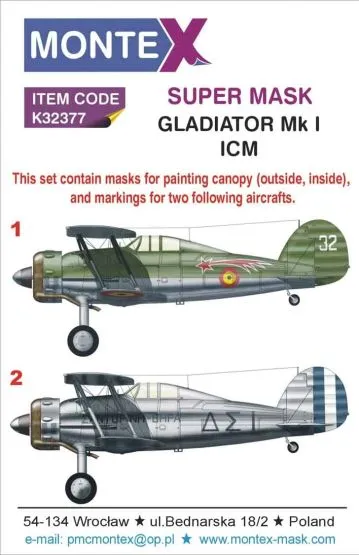 Gladiator Mk.I super mask for ICM Part.1 1:32