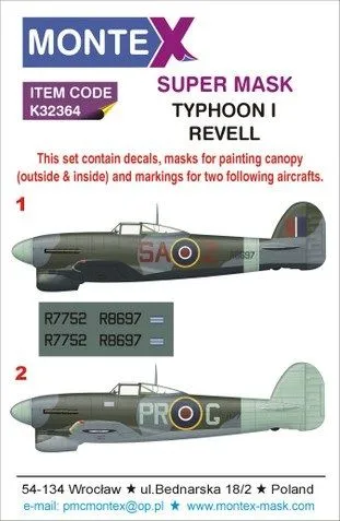 Typhoon I (Car Door) super mask for Revell 1:32