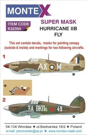 Hurricane Mk.IIb super mask for FLY 1:32