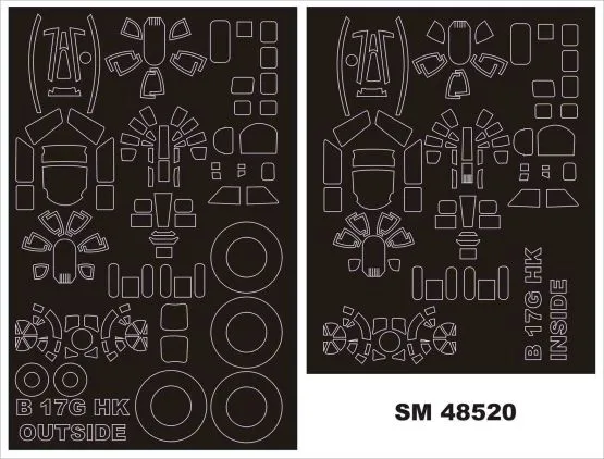 B-17G mask for HK Models 1:48