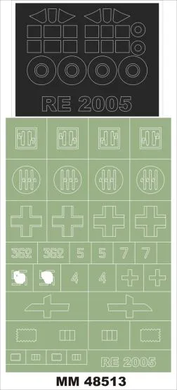 Reggiane Re. 2005 maxi mask for Sword 1:48