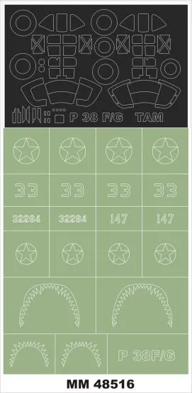 P-38F/G maxi mask for Tamiya 1:48