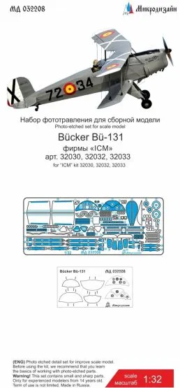 Bucker Bu 131 Jungmann detail set for ICM 1:32