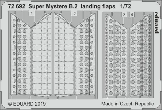 Super Mystere B.2 landing flaps for Speical Hobby 1:72