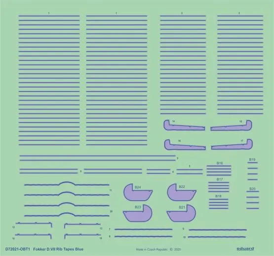 Fokker D. VII rib tapes blue 1:72