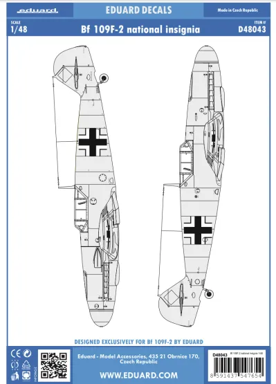 Bf 109F-2 national insignia 1:48