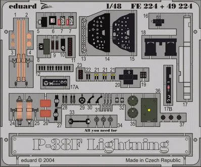 P-38F P.E. set for Haseagwa (Zoom) 1:48
