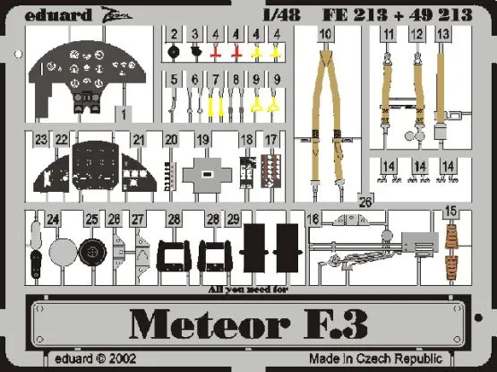 Meteor F. Mk.3 P.E. set for Tamiya (Zoom) 1:48