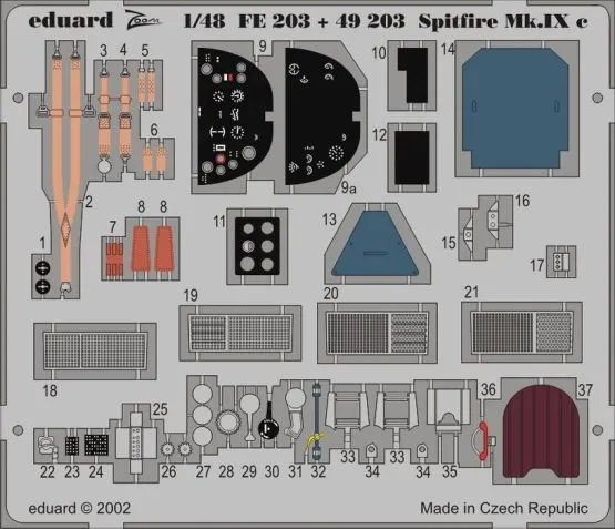 Spitfire Mk. IXc P.E. set for Hasegawa (Zoom) 1:48