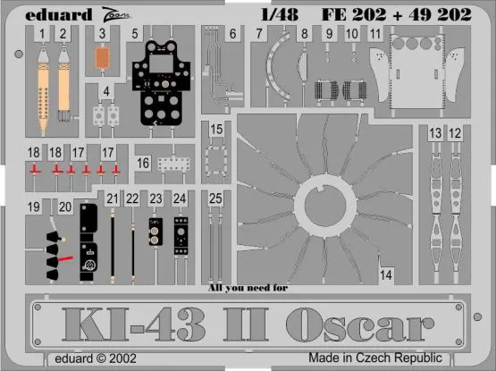 Ki-43 II Oscar P.E. set for Hasegawa (Zoom) 1:48