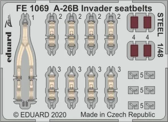 A-26B Invader seatbelts STEEL 1:48