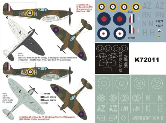 Spitfire Mk.I super mask for Tamiya 1:72