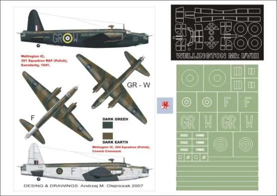 Wellington Mk.Ic super mask for MPM 1:72
