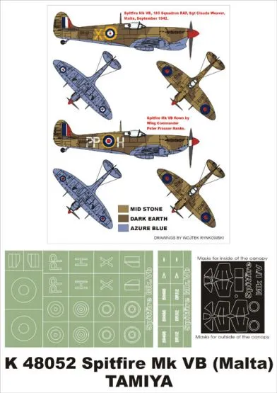 Spitfire Mk.Vb (Malta) super mask for Tamiya 1:48