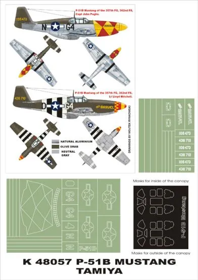 P-51B Mustang super mask for Tamiya 1:48