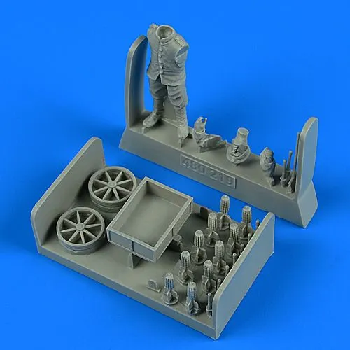 German WWI Aircraft Armorer w/ ammunition cart 1:48
