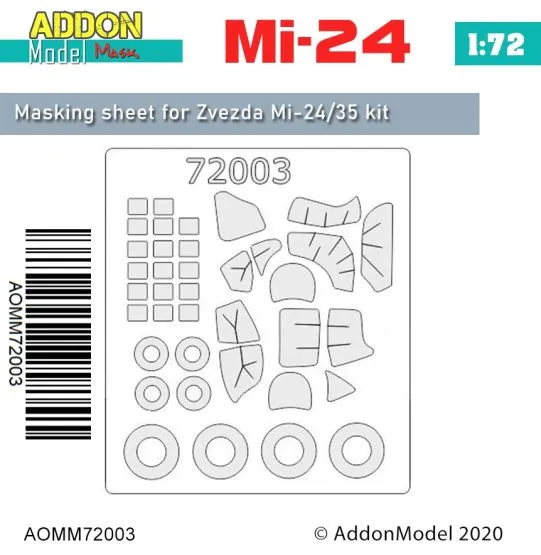 Mil Mi-24V/P/ 35M mask for Zvezda 1:72