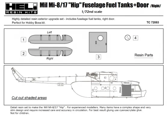 Mil Mi-8/17 Fuselage Fuel Tanks & Door 1:72