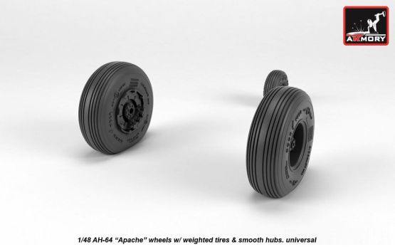 AH-64 Apache wheels w/ smooth hubs 1:48