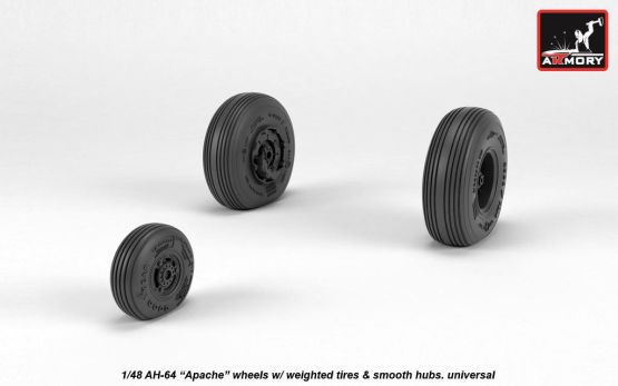 AH-64 Apache wheels w/ smooth hubs 1:48