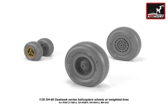 SH-60 Seahawk wheels w/ weighted tires 1:35