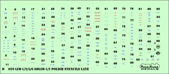 LiM-1/2/5/6/SBLim-1/2 Polish stencils late 1:72
