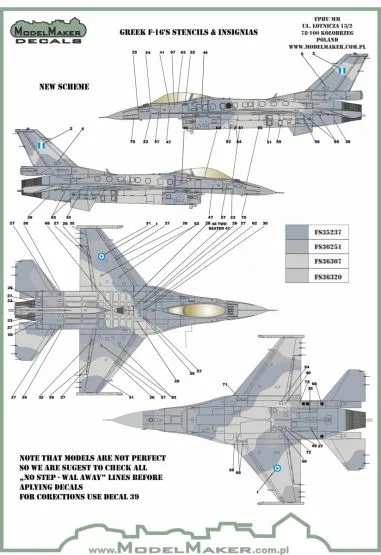 F-16 Geek stencils and insignias 1:72