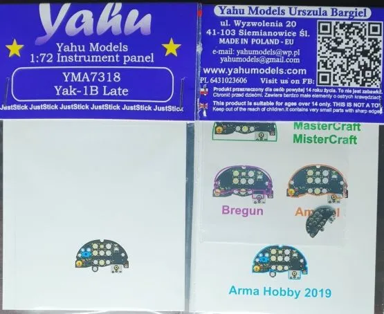 Yak-1B Late - Instument panel 1:72 Yak-1B Late - Instument panel 1:72