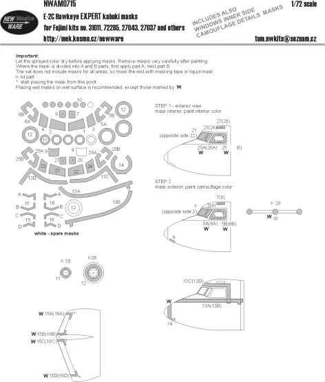 E-2C Hawkeye EXPERT mask for Fujimi 1:72