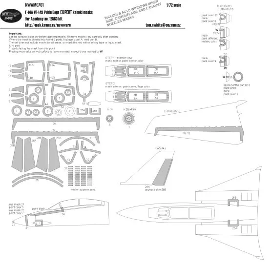 F-14A EXPERT mask for Academy 1:72